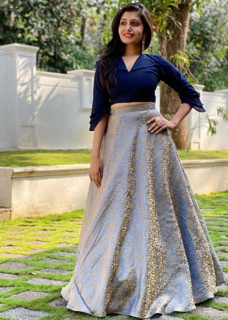 Designer Blouse with Skirt