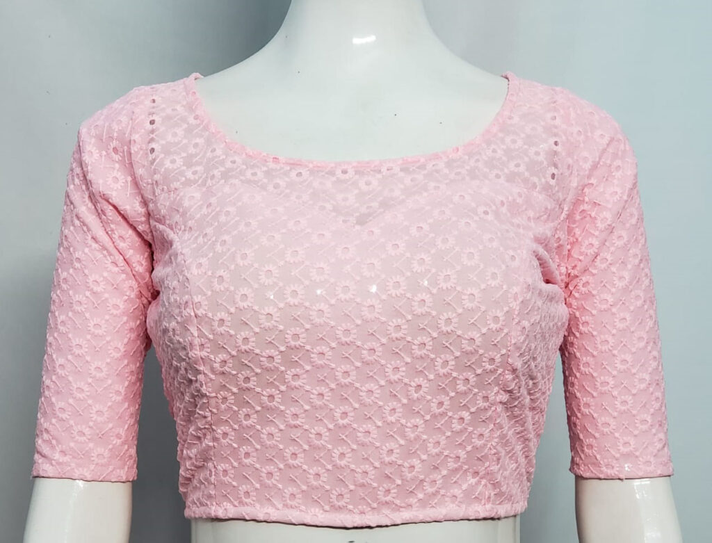 Dual-Tone Chikan Blouses