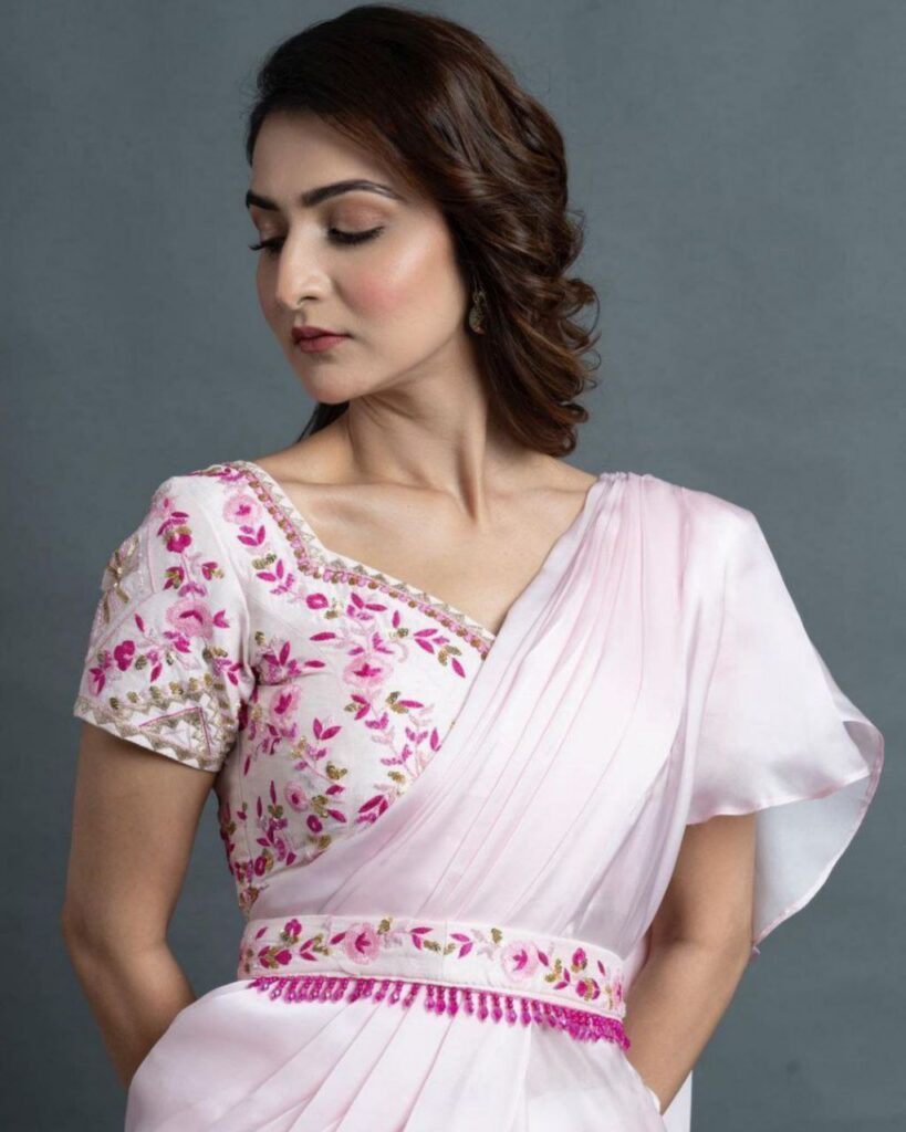 Embroidered Apple Cut Blouse