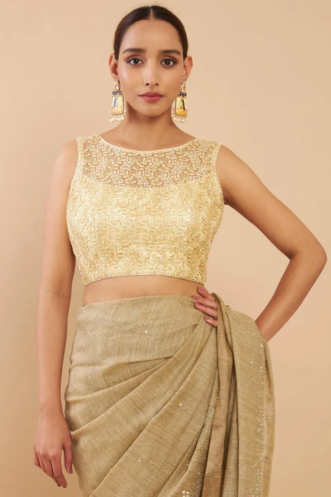 Embroidered Gol Gala Blouse Design