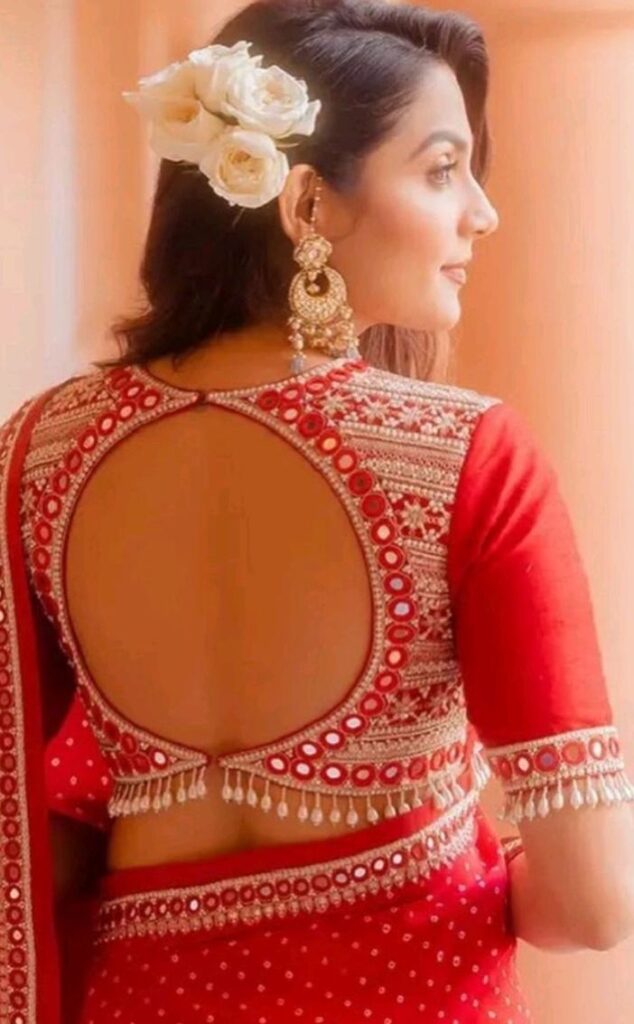 Gol Gala Blouse with Mirror Work