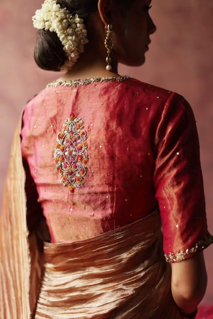 Gol Gala Blouse with Zari Work