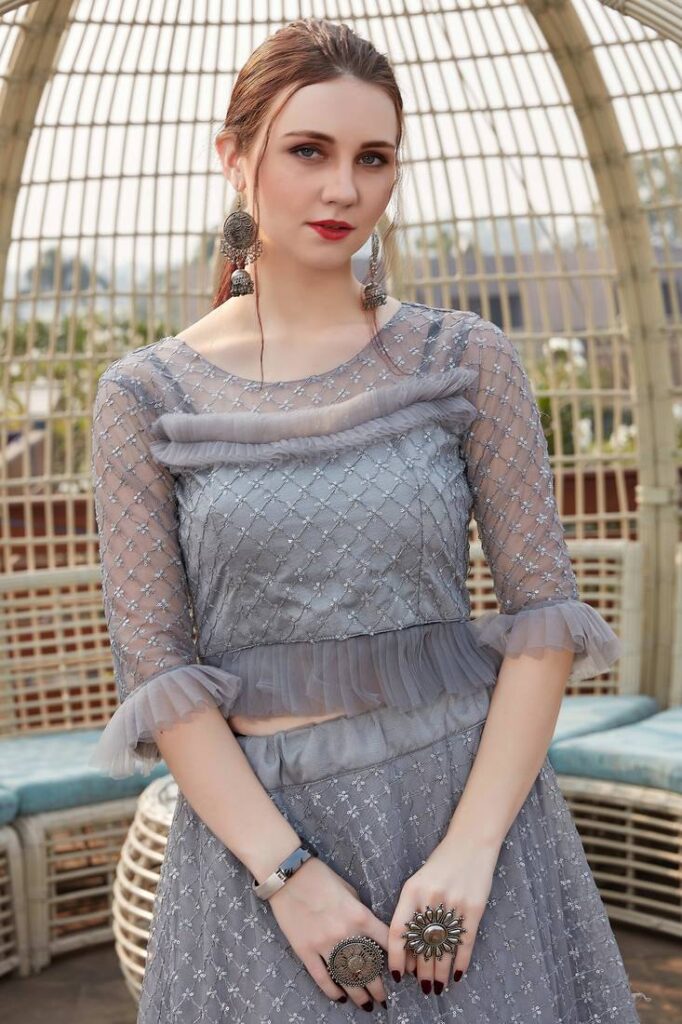 Grey Color Blouse Design