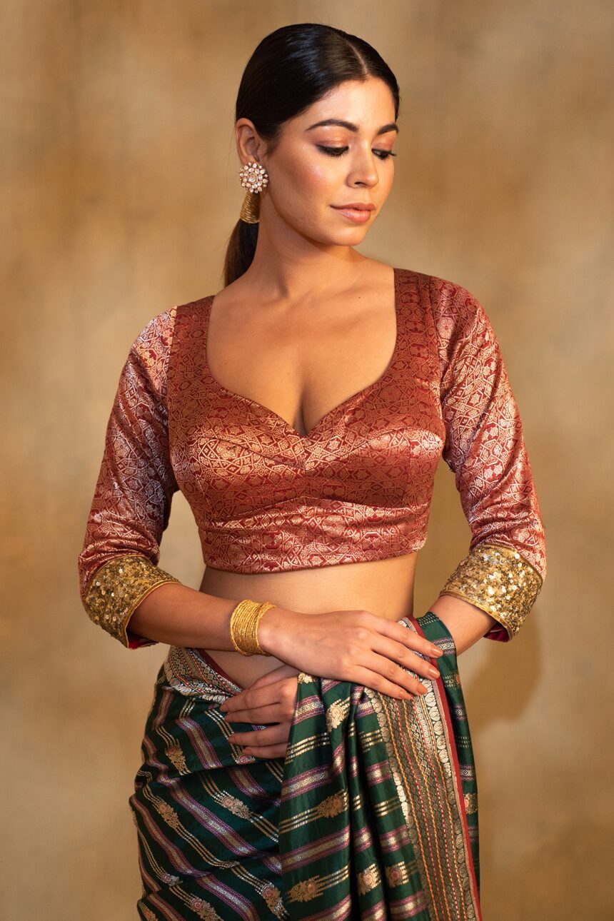 Stretchable katori saree blouse main image 1
