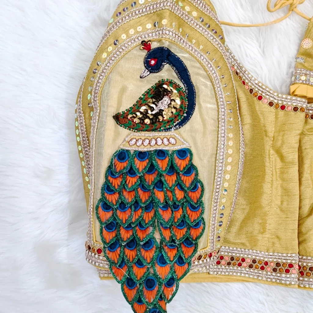Peacock Embroidery Designs for Blouse