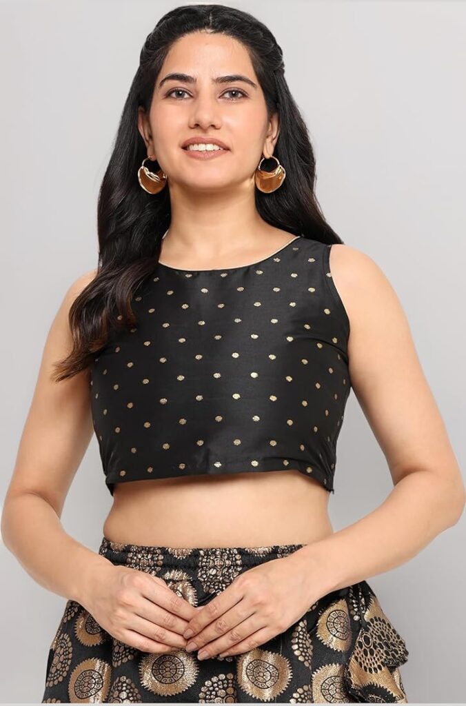 Sleeveless Blouse with High Neck