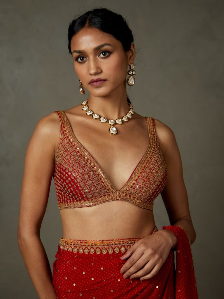 Sleeveless Brocade Blouse