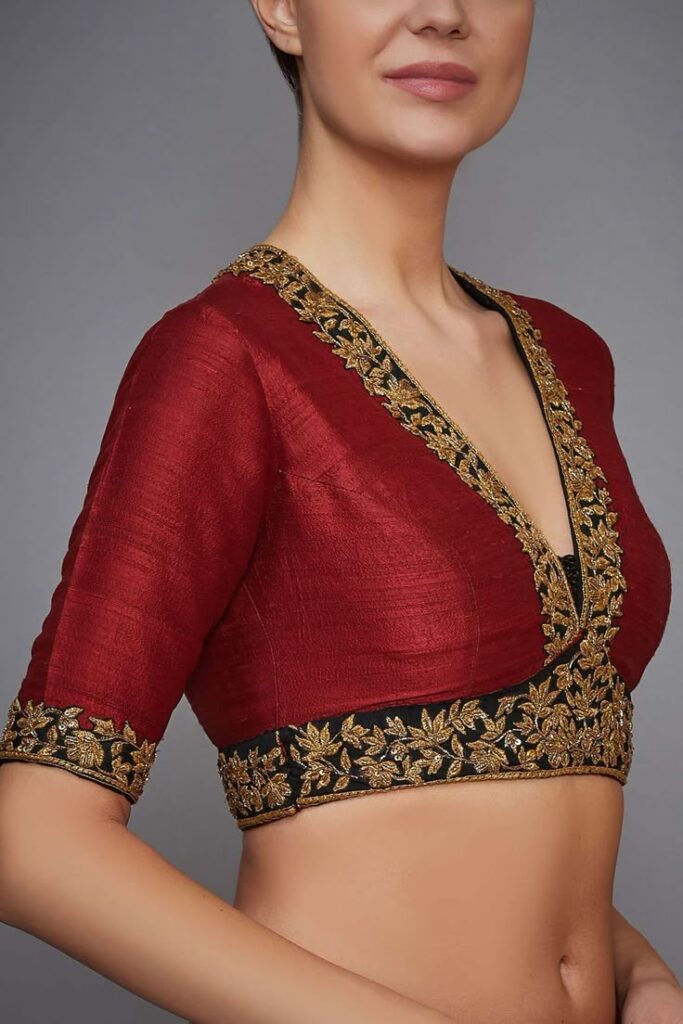 Velvet Embroidered Blouse