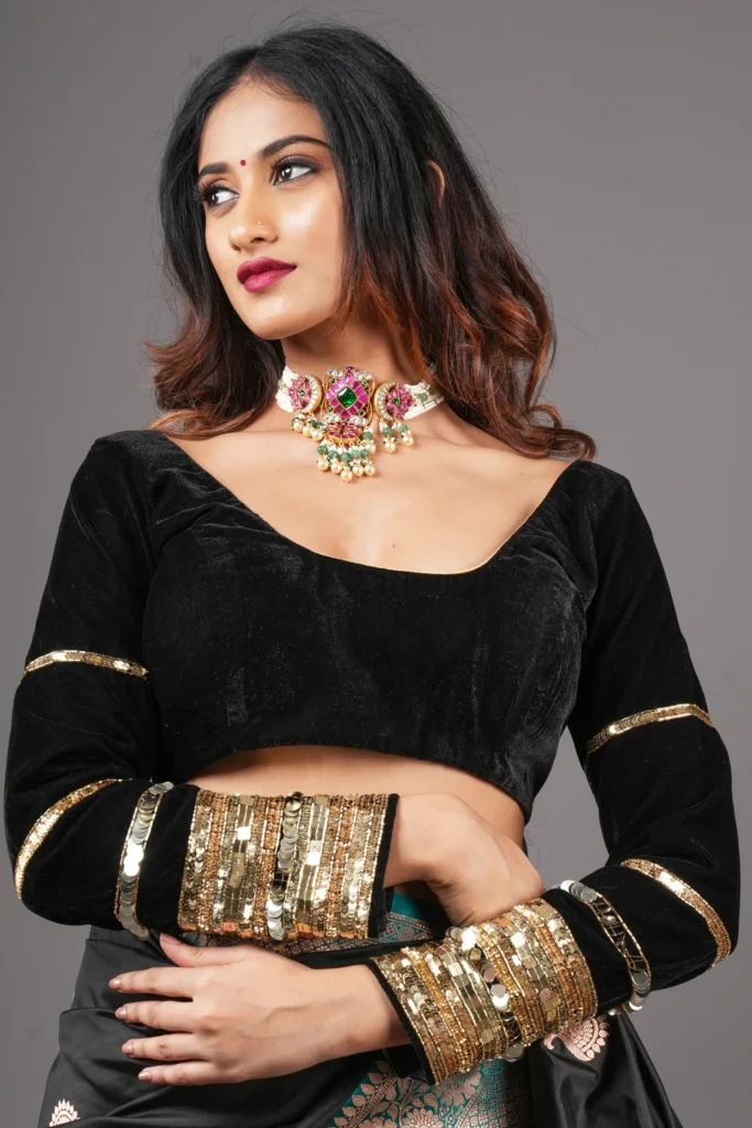 Velvet Gol Gala Blouse Design