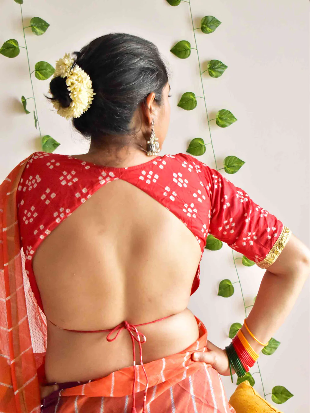Back Side Bandhani Blouse Designs