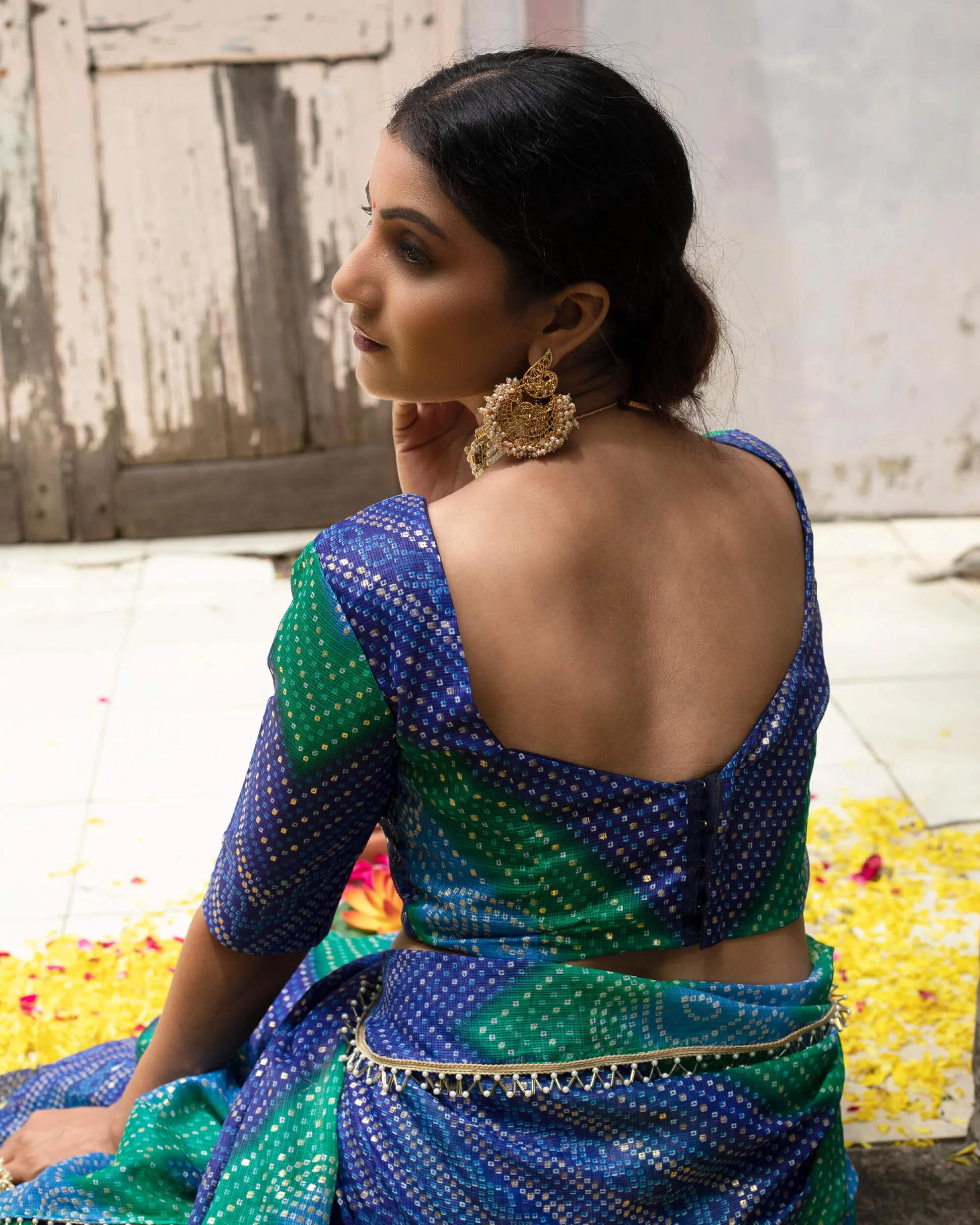 Bandhani Blouse Back Design