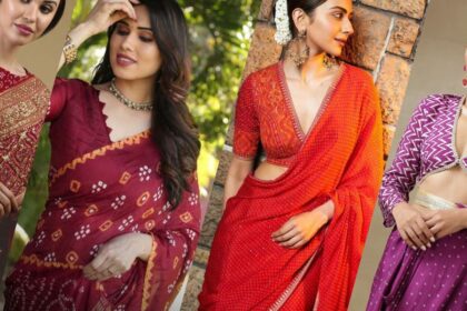 Bandhani Saree Blouse Designs