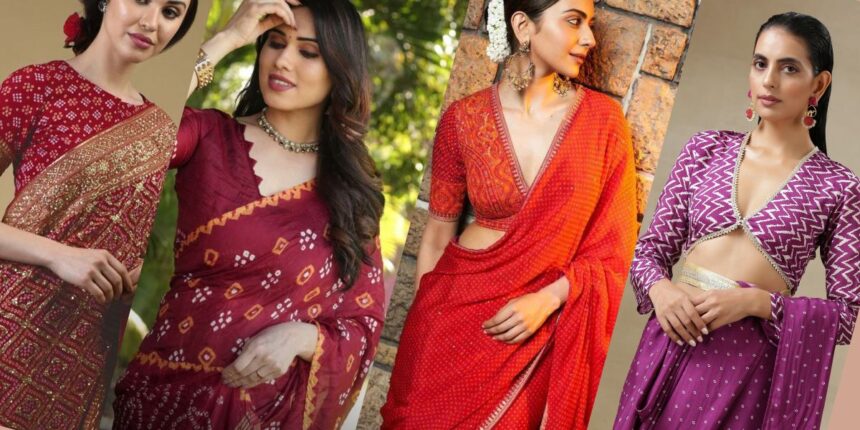 Bandhani Saree Blouse Designs