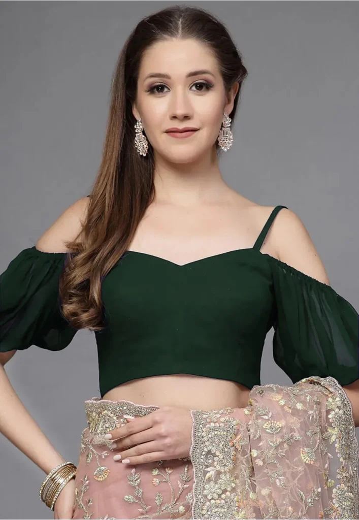 Cold Shoulder Khadi Blouse