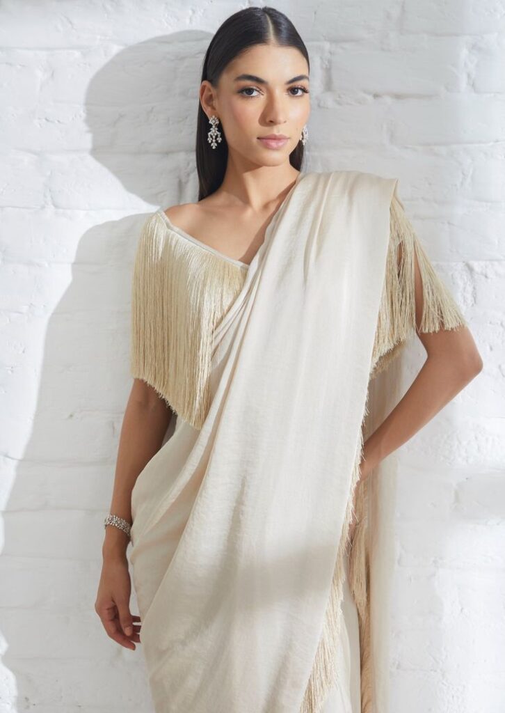 Fringe Detail Half Baju Blouse