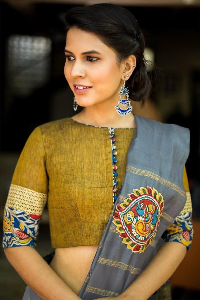 Front Button Khadi Blouse