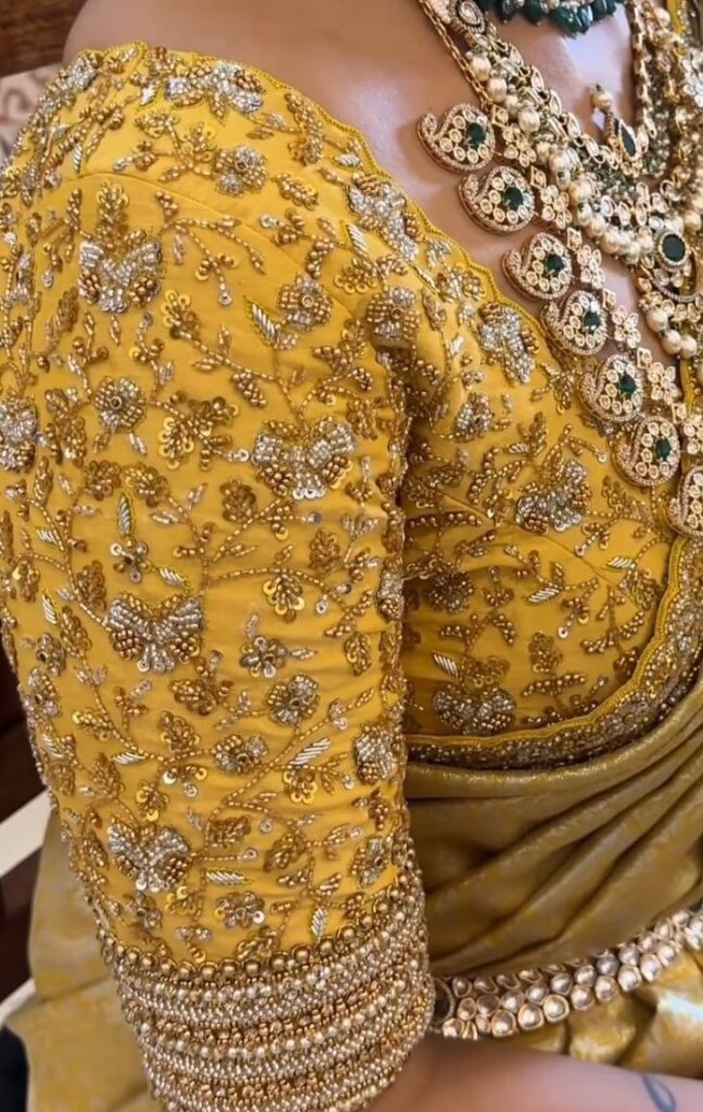 Gold Embroidery Blouse Design