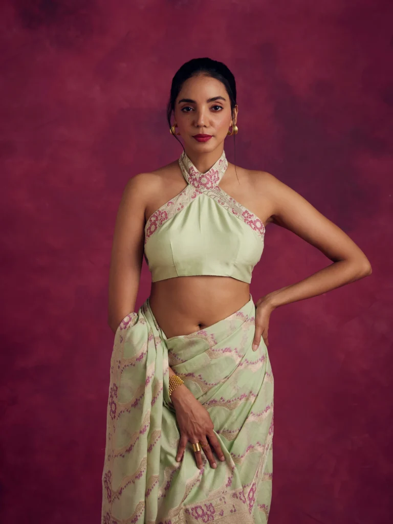 High Neck Bra Style Blouse