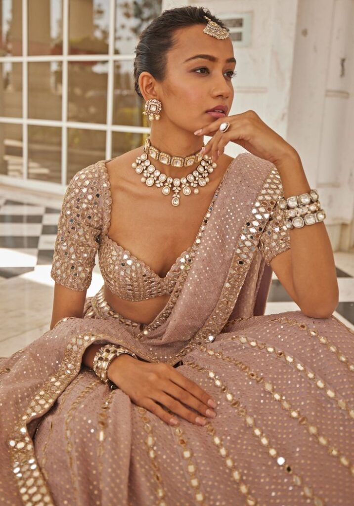 Mirror and Kundan Work Blouse