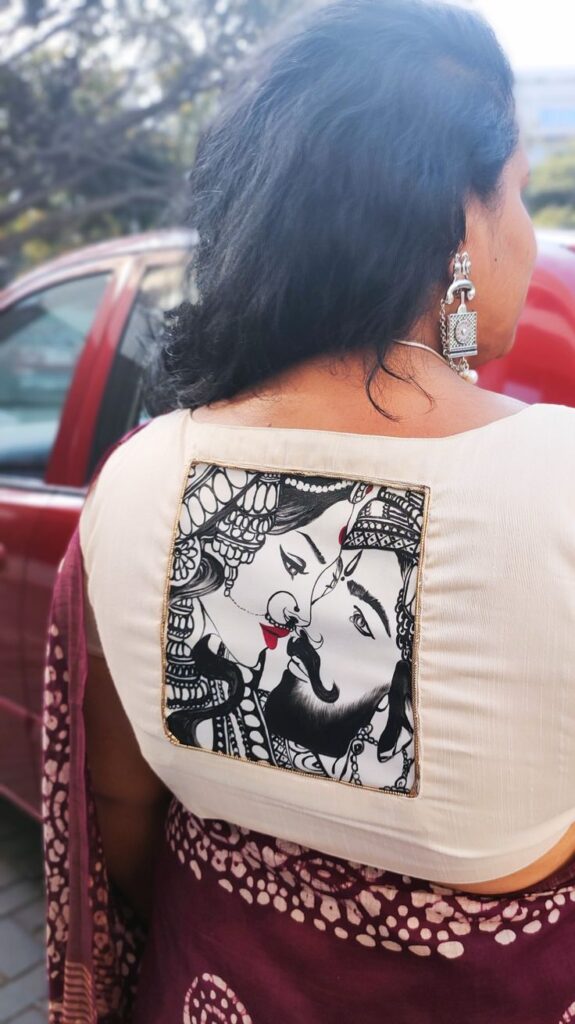 Monochrome Hand-Painted Blouse