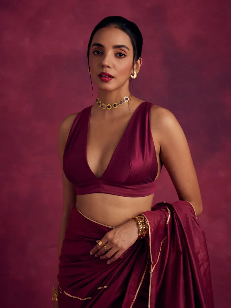 Plunge Neck Bra Style Blouse