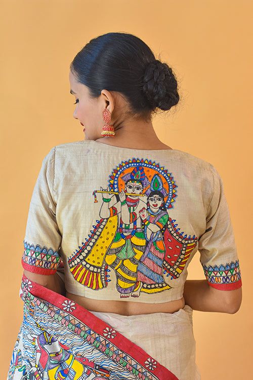 Radha Krishna Hand-Painted Blouse