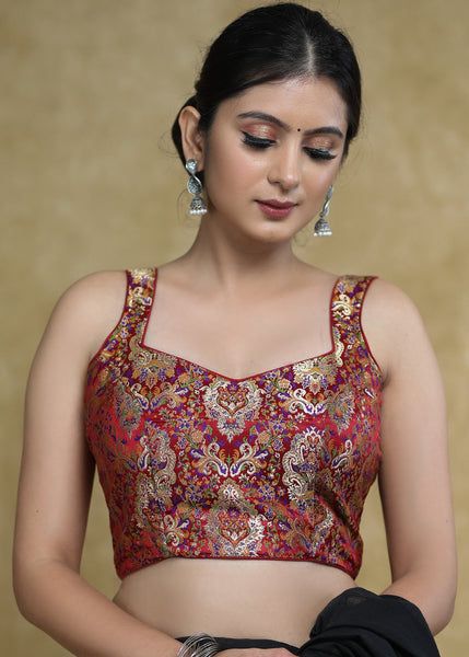 Sleeveless Jacquard Blouse