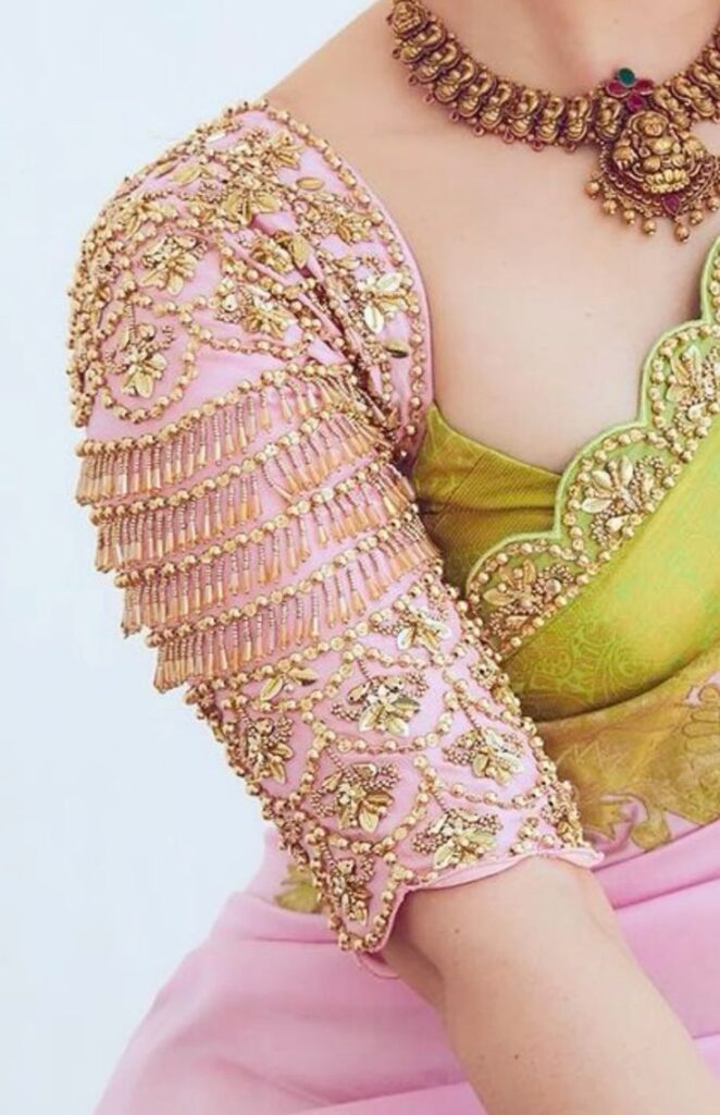 Stonework Blouse Design