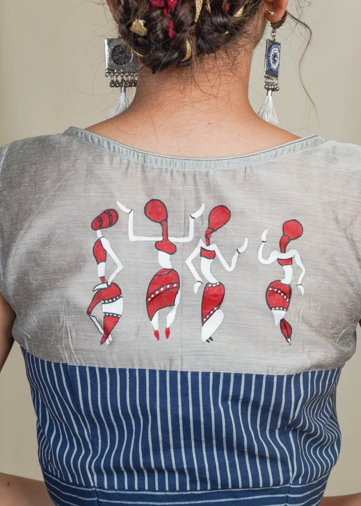 Tribal Art Hand-Painted Blouse