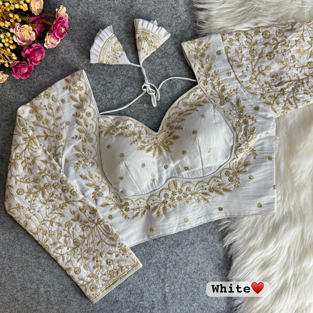 White Color Royal Mumtaz Full Sleeves Blouse