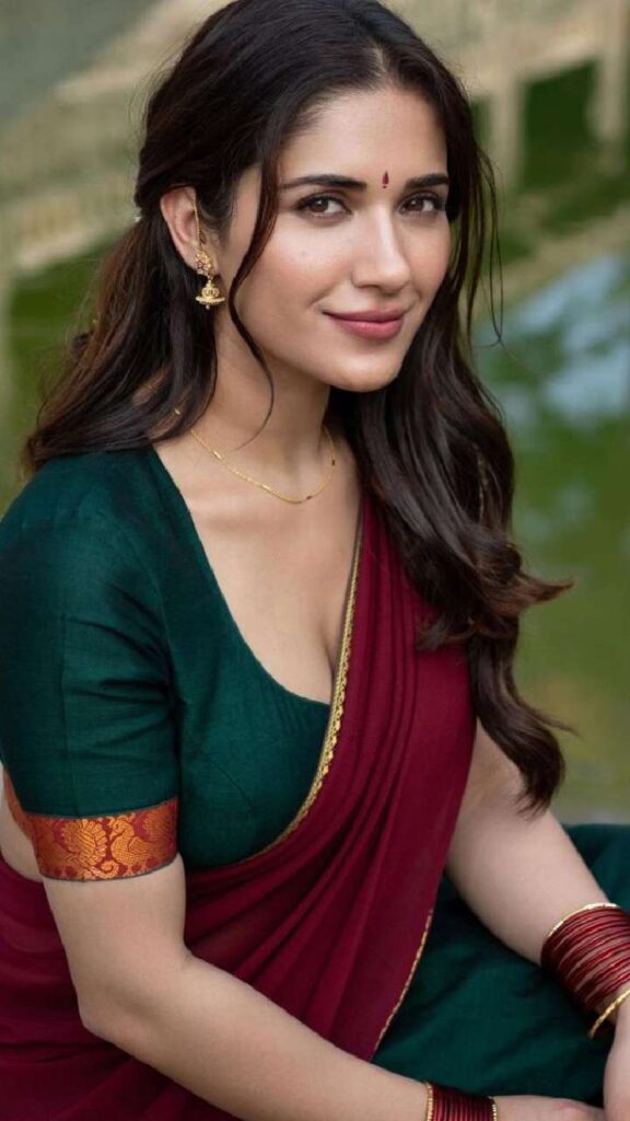 डीप यू-नेक ब्लाउज डिज़ाइन