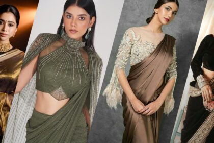 High Neck Maharani Blouse Designs