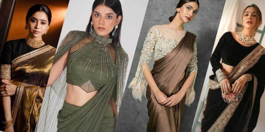 High Neck Maharani Blouse Designs