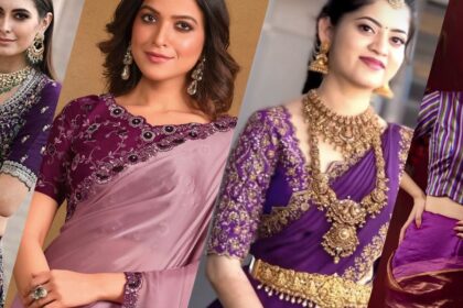 Magenta Colour Blouse Designs