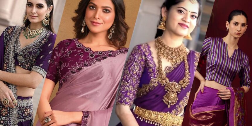 Magenta Colour Blouse Designs