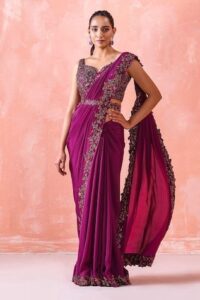 Magenta Off Shoulder Blouse Design