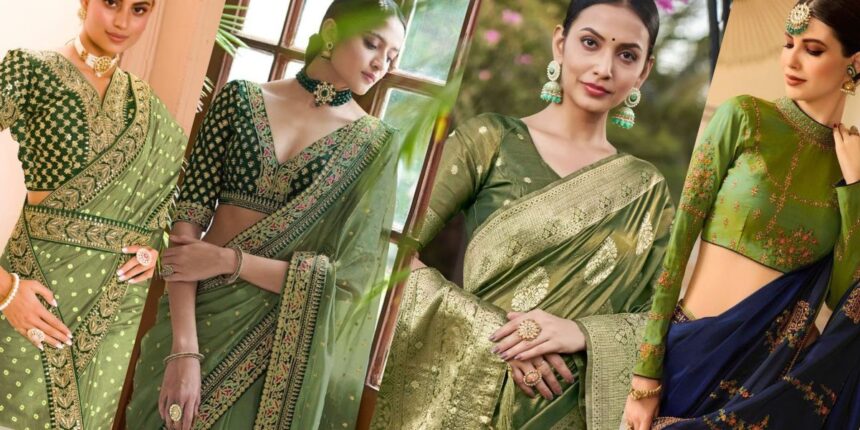 Mehndi Colour Blouse Design