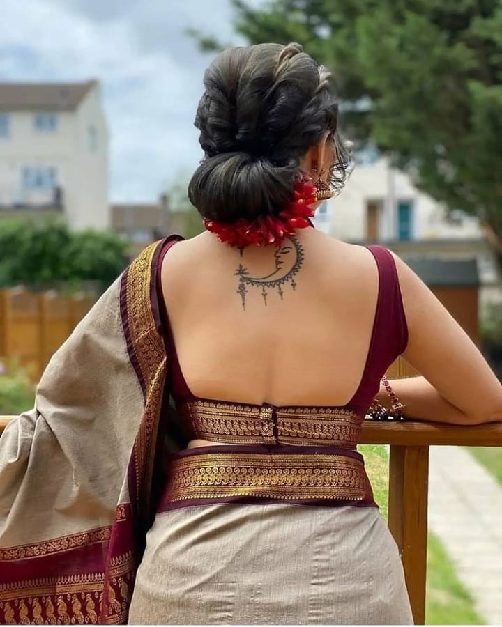 Mekhela Sador Blouse Back Design