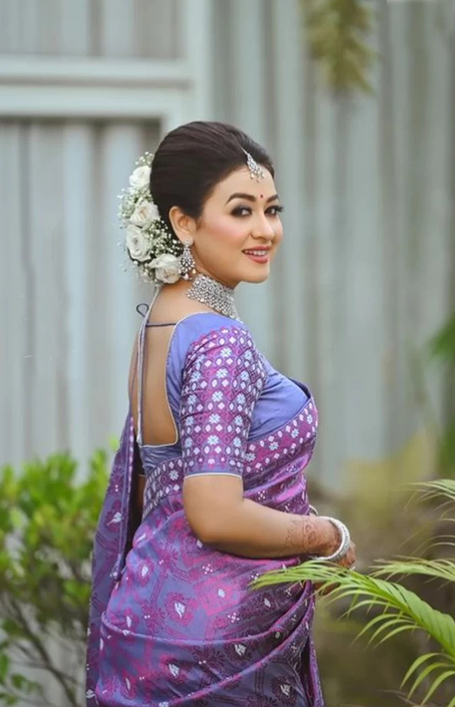 Mekhela Sador Blouse Design Photo