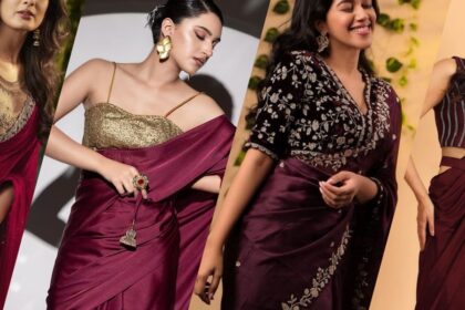 Which Color Blouse to Wear with Wine Color Saree