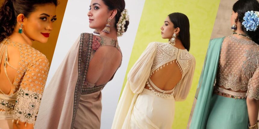 Back Net Work Blouse Designs