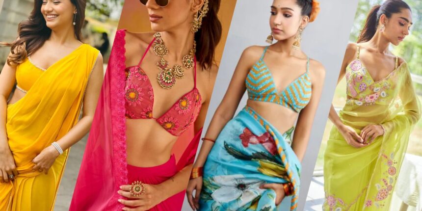 Bikini-Inspired Saree Blouse Designs