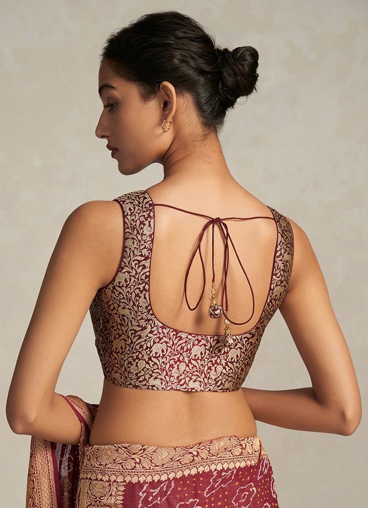 Sleeveless Banarasi Blouse