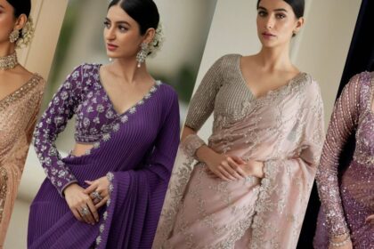 Splendid Stone Work Blouse Sleeve Designs