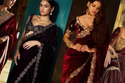 Velvet Saree Designs