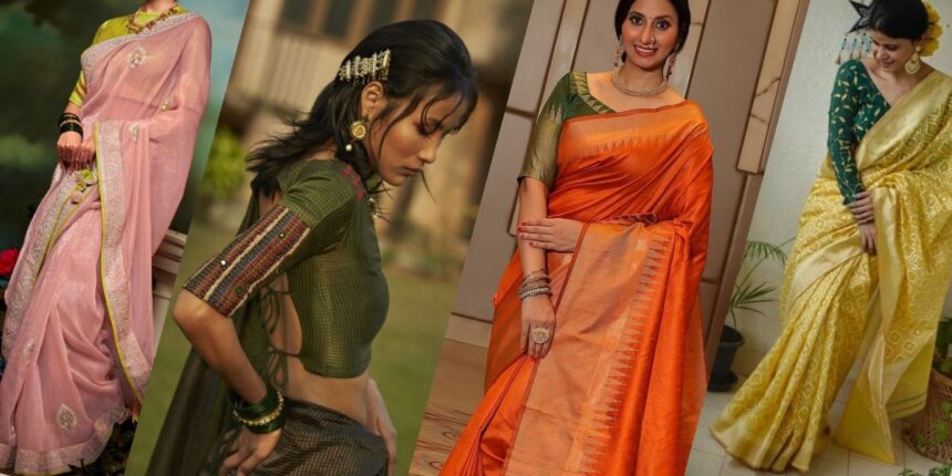 What Color Saree Goes Best with Mehndi Green Blouse