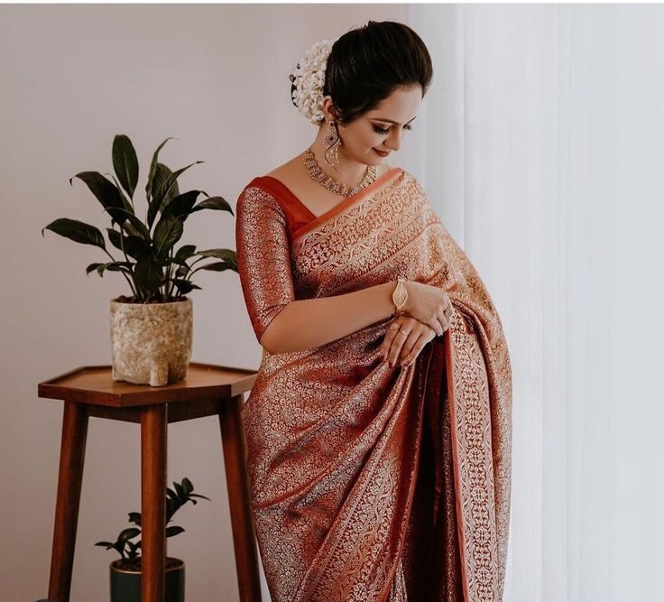 Boat Neck Chocolate Blouse Design