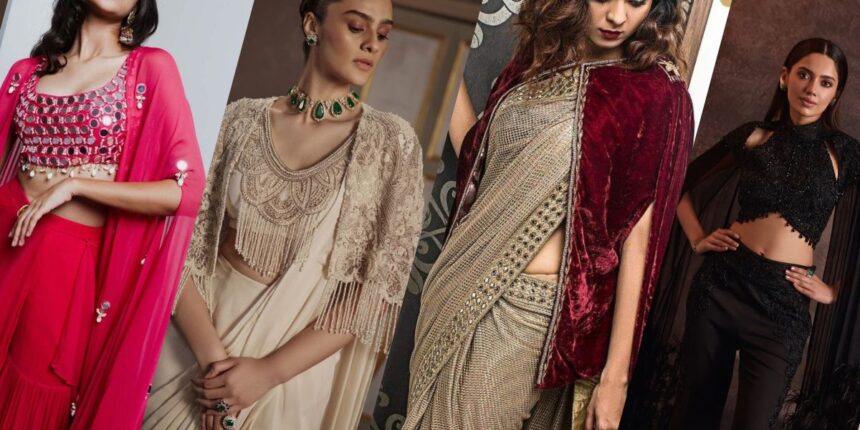 Cape Blouse Designs for Sarees & Lehengas