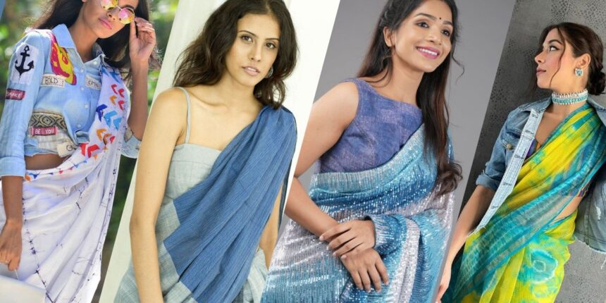 Denim Saree Blouse Design