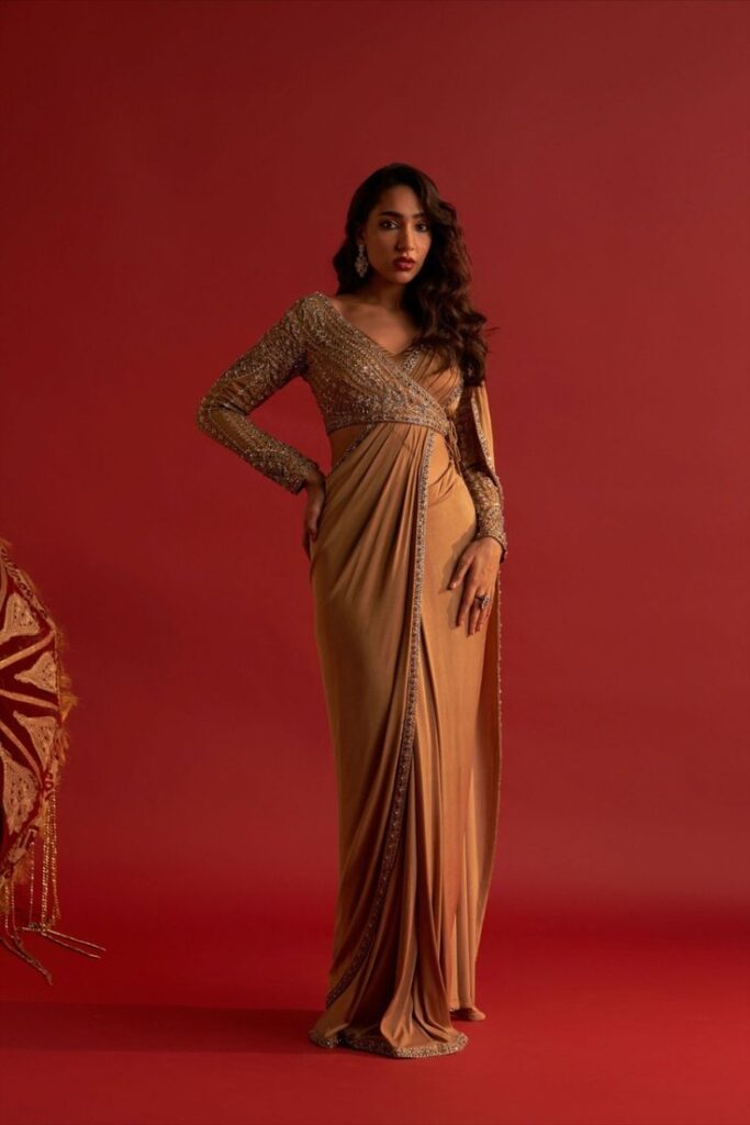 Grecian Drape Blouse, Black main image 1